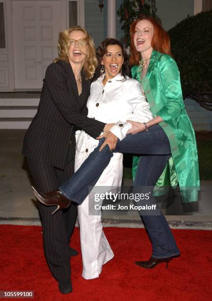 Felicity Huffman, Eva Longoria and Marcia Cross during 2005 ABC Winter Press Tour Party - Arrivals at Universal Studios in Universal City,...