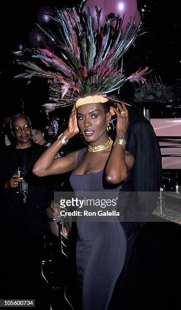 Grace Jones during Grace Jones' 42nd Birthday Party- May 21, 1990 at Stringfellow's Nightclub in New York City, NY, United States.