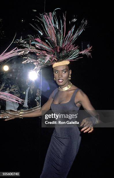 Grace Jones during Grace Jones' 42nd Birthday Party- May 21, 1990 at Stringfellow's Nightclub in New York City, NY, United States.