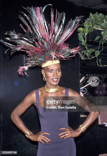 Grace Jones during Grace Jones' 42nd Birthday Party- May 21, 1990 at Stringfellow's Nightclub in New York City, NY, United States.