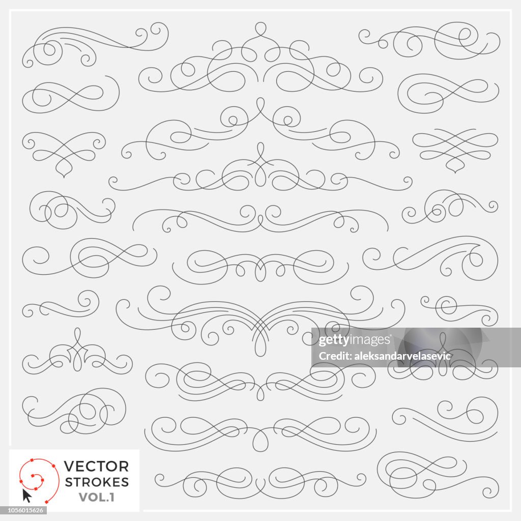 Vector Line Drawing Swirls