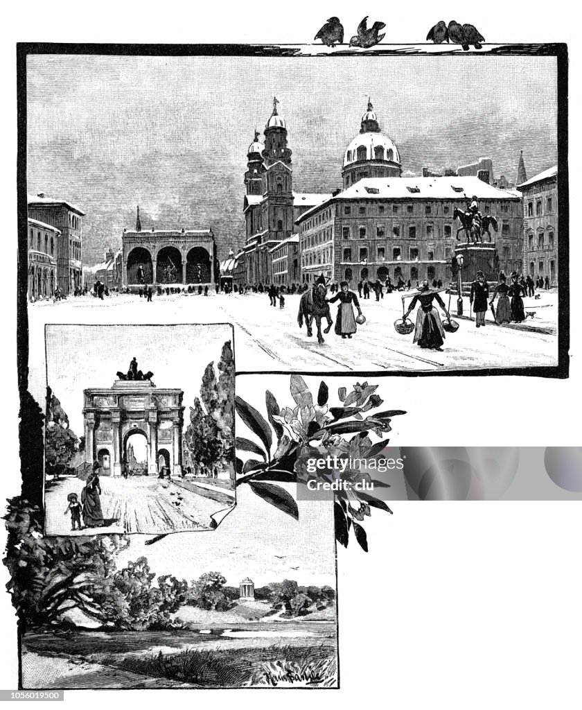 Munich: Odeonsplatz, Siegestor and English Garden