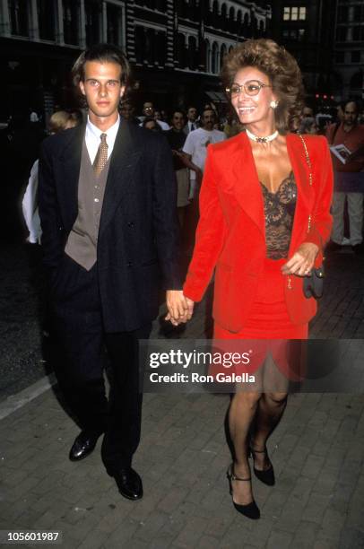 Sophia Loren and Eduardo Ponti during Special Screening of Restored 1961 Film "El Cid" - August 5, 1993 at Joseph Papp Public Theater in New York...