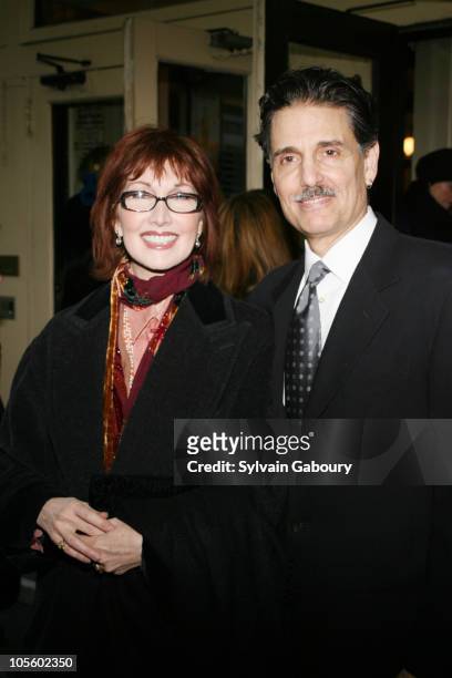 Joanna Gleeson and Chris Sarandon during Opening Night of Broadway's "Awake and Sing" - Arrivals at Belasco Theater in New York, NY, United States.