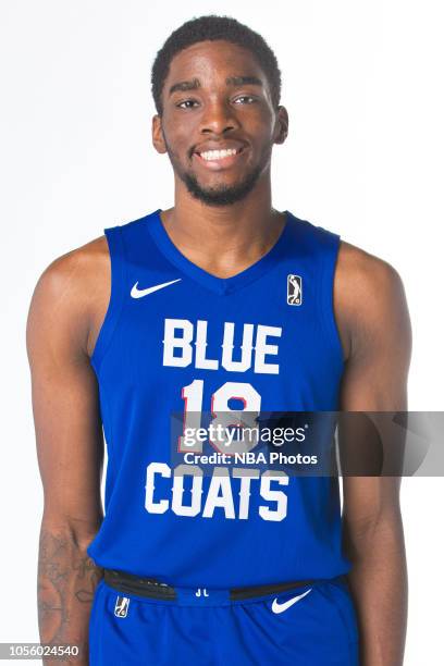 Shake Milton of the Delaware Blue Coats poses for a head shot during NBA G-League media day on October 31, 2018 at the Delaware Tech Collage in...
