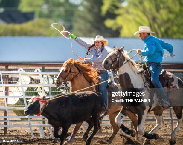 Gooding Pro Rodeo Team Roping Team Roping Rodeo Action High-Res Stock Photo - Getty Images