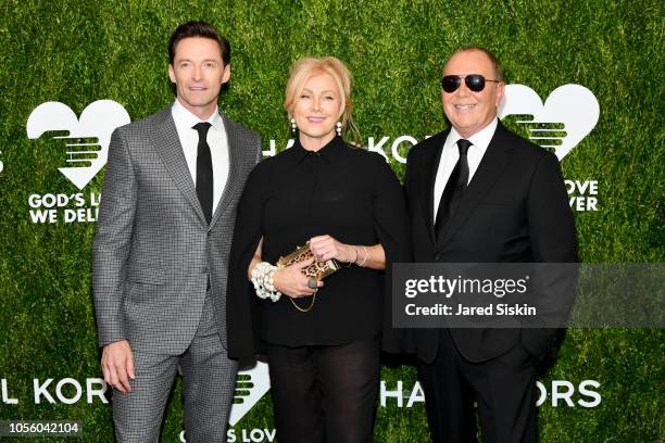 Hugh Jackman, Deborra-lee Furness and Michael Kors attend The 12th Annual Golden Heart Awards at Spring Studios on October 16, 2018 in New York City.