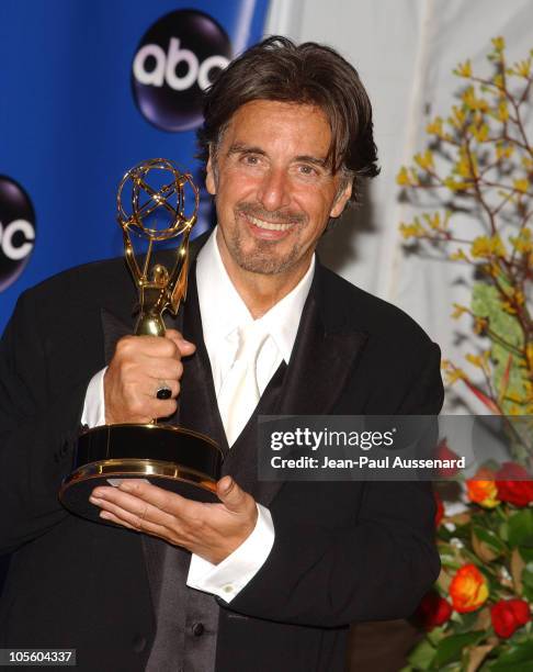 Al Pacino, winner of Outstanding Lead Actor In A Miniseries Or A Movie, "Angels in America"