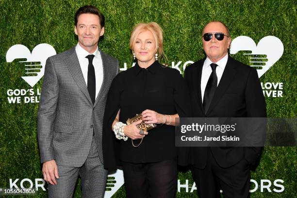 Hugh Jackman, Deborra-lee Furness and Michael Kors attend The 12th Annual Golden Heart Awards at Spring Studios on October 16, 2018 in New York City.