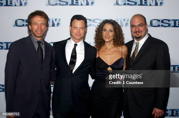 Jerry Bruckheimer, executive producer, Gary Sinise, Melina Kanakaredes and Anthony E. Zuiker, co-creator/executive producer