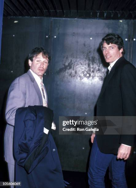 Robin Williams and Christopher Reeve during "For The Future of Children" Campaign at Area Nightclub in New York City, New York, United States.