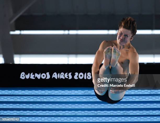 Jack Matthews of United States competes in the Mixed International Team Final during Day 11 of Buenos Aires Youth Olympic Games 2018 at Europe...