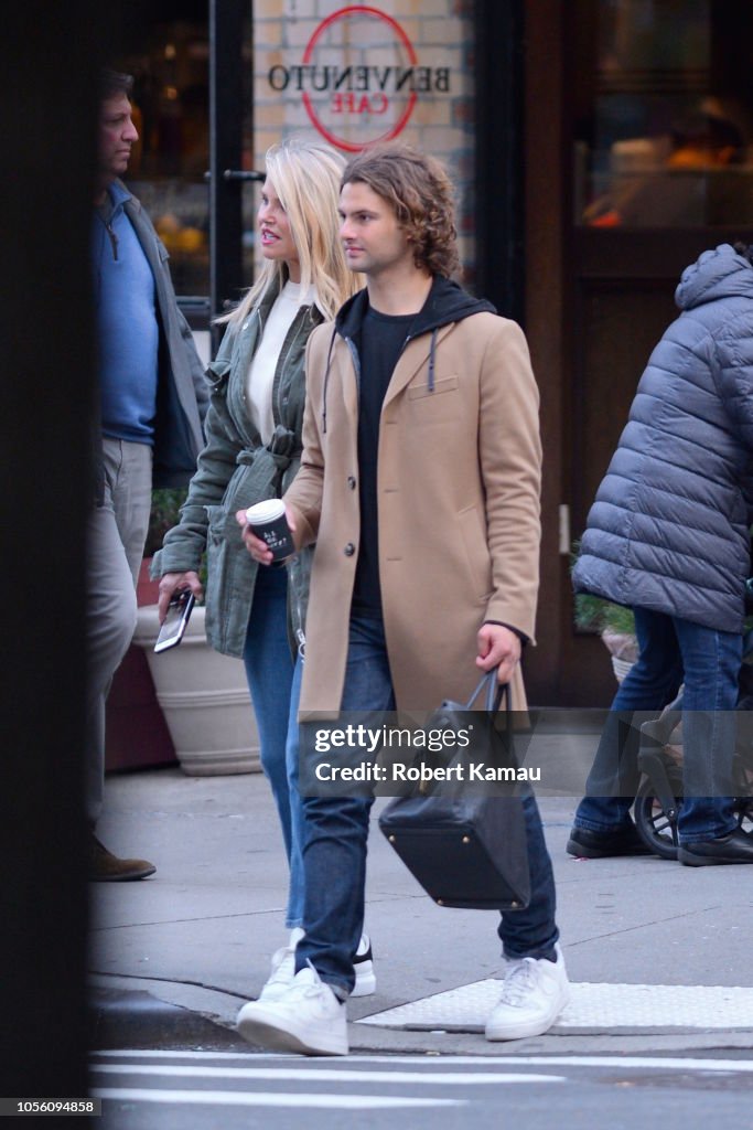 Christie Brinkley and son Jack Paris Brinkley Cook seen out walking