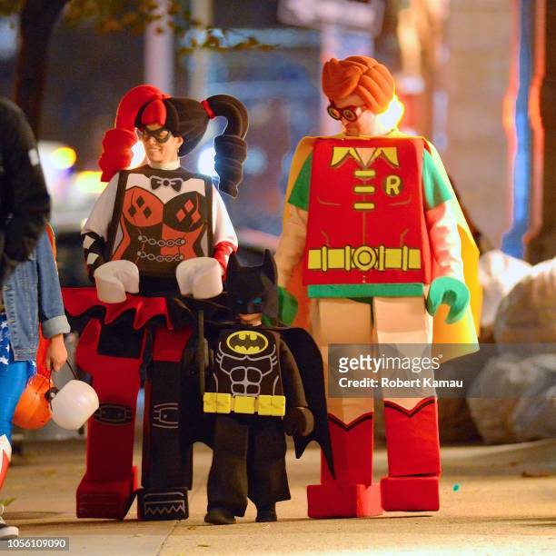 Justin Timberlake, and Jessica Biel seen out and about for Halloween with the Kids on October 31, 2018 in New York City.