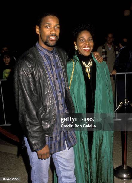 Denzel Washington and Pauletta Washington during "Mississippi Masala" Premiere - February 11, 1992 at Cineplex Odeon Theater in Century City,...