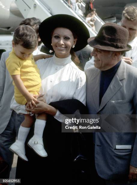 Sophia Loren, Carlo Ponti, and Son Carlo Ponti Jr.