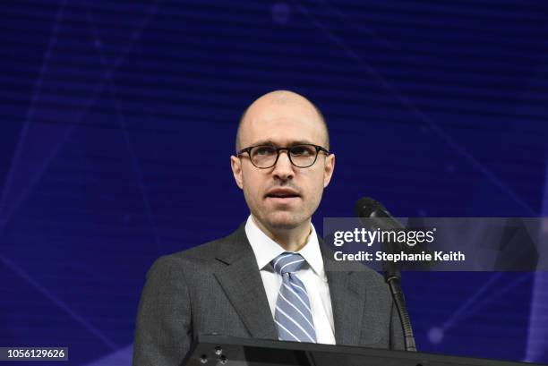 Sulzberger, Publisher, The New York Times, speaks at the New York Times DealBook conference on November 1, 2018 in New York City.