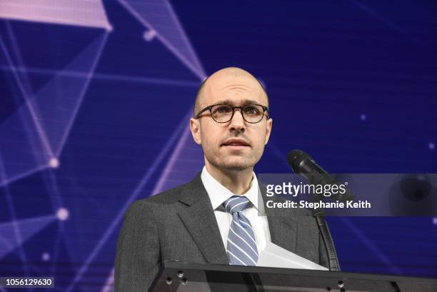 Sulzberger, Publisher, The New York Times, speaks at the New York Times DealBook conference on November 1, 2018 in New York City.