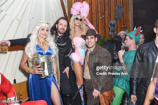 Guests, Paris Hilton and Eric Podwall attend Podwall Entertainment's 9th Annual Halloween Party Presented By Makers Mark at The Peppermint Club on...