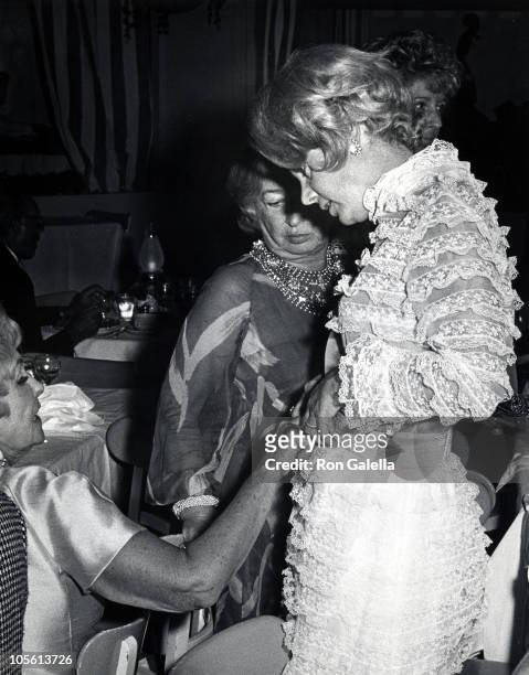 Magda Gabor and Barbara Marx during Raquet Club's Private Party - April 12, 1968 at Raquet Club in Palm Springs, California, United States.