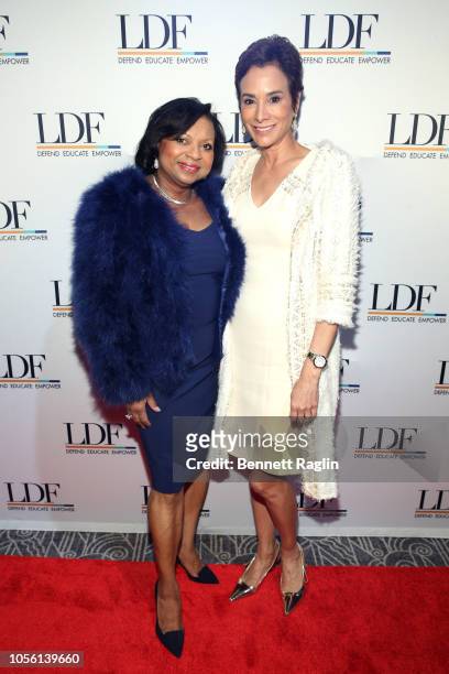 Andrea Frazier and Angela Vallot attend the NAACP LDF 32nd National Equal Justice Awards Dinner at The Ziegfeld Ballroom on November 1, 2018 in New...