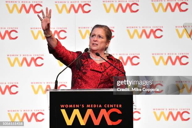 Honoree Abigail Disney speaks onstage during the 2018 Women's Media Awards at Capitale on November 1, 2018 in New York City.