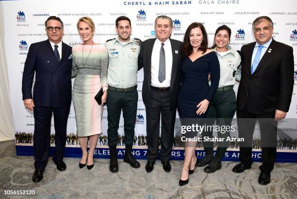 Andy Garcia, Cheryl Haim, IDF soldier, Haim Saban, Fran Drescher, IDF soldier and FIDF National Director and CEO Maj. Gen. Meir Klifi-Amir attend...