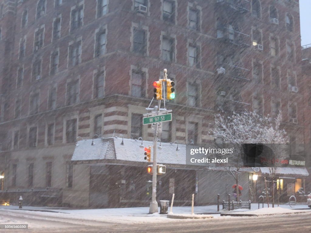 New York City winter snow blizzard