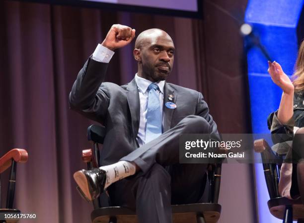 Vice Chair of the Democratic National Committee Michael Blake attends Swing Left's "The Last Weekend" Election Rally at Cooper Union on November 1,...