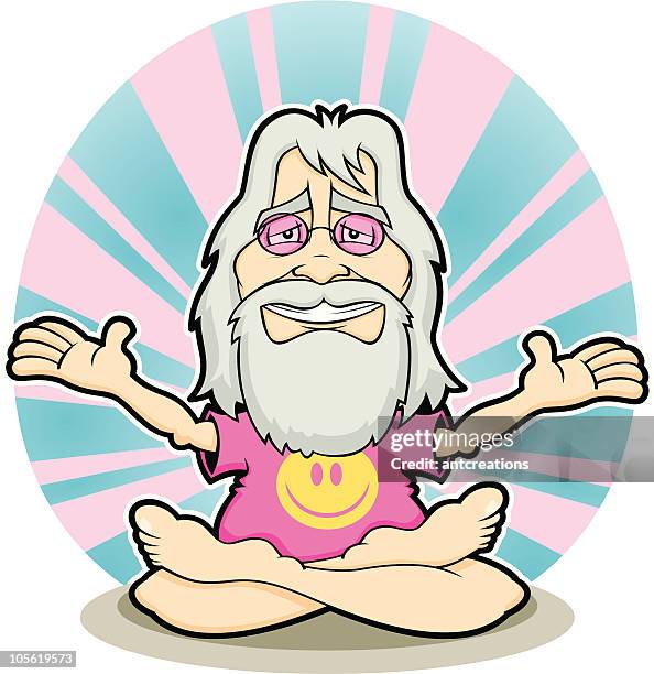 hippie guru groovy shades - long toes stock illustrations
