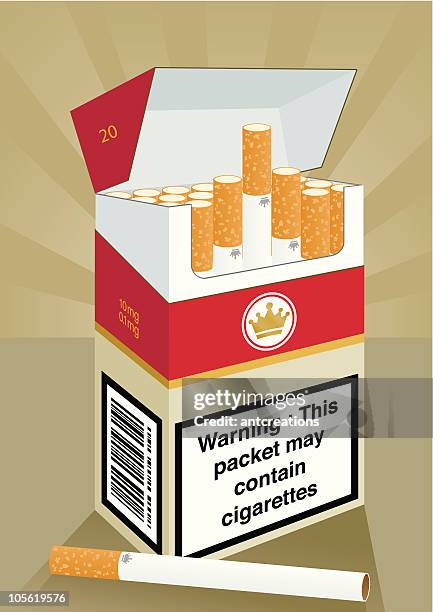 cigarette packet - cigarette box stock illustrations