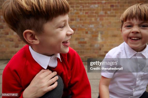 Schoolboys having fun