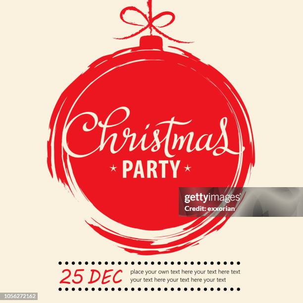 stockillustraties, clipart, cartoons en iconen met kerstfeest met bauble - christmas party