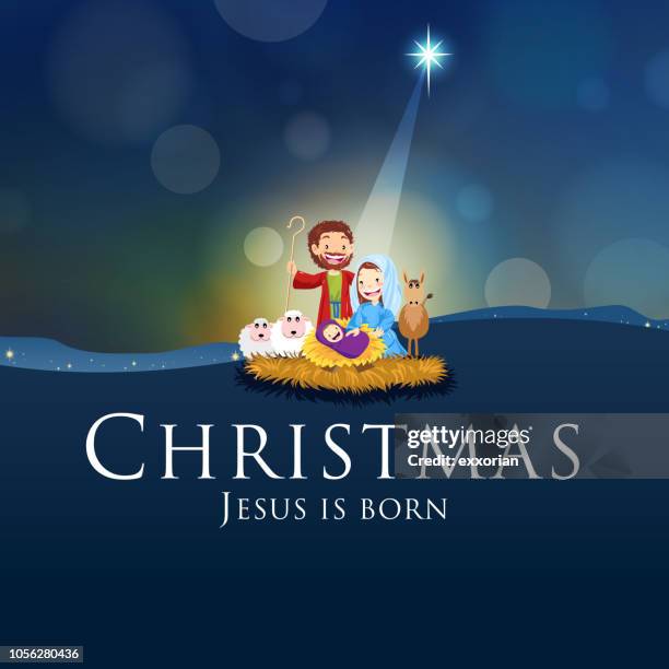 ilustraciones, imágenes clip art, dibujos animados e iconos de stock de navidad - jesús nace - trough