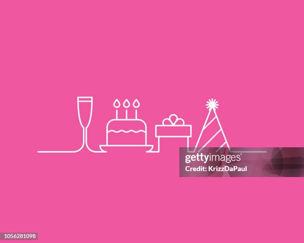 birthday party - anniversary icon stock illustrations