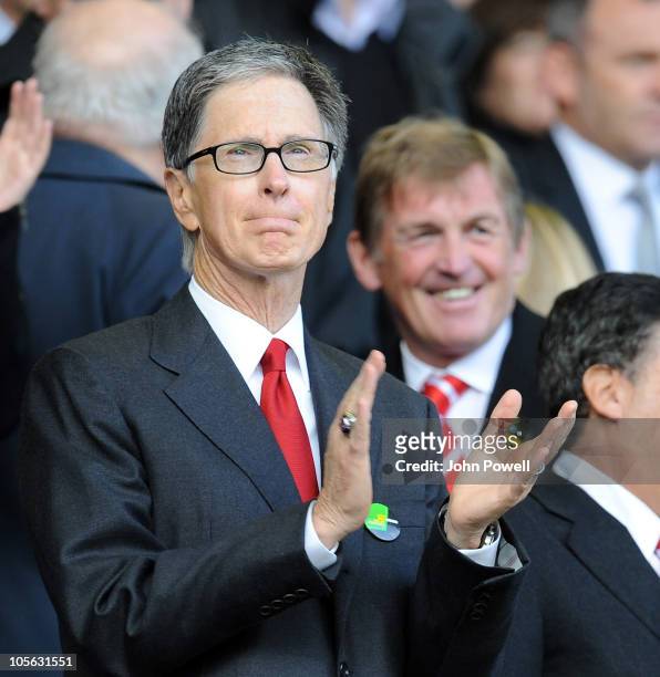 John W Henry, new owner of Liverpool FC during the Barclays Premier League match between Everton and Liverpool at Goodison Park on October 17, 2010...