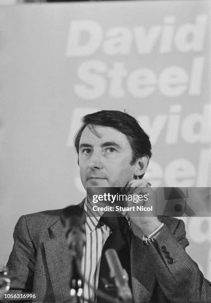 British Liberal Democrat politician David Steel campaigning following the announcement of a general election, UK, 9th April 1979.