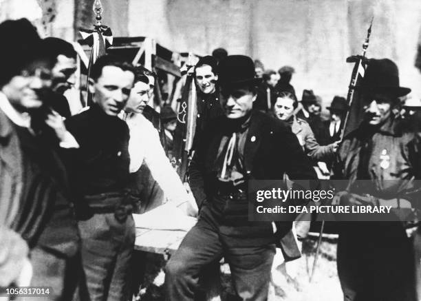 Benito Mussolini in one of the first photos in which he is wearing a black shirt Italy, 20th century.