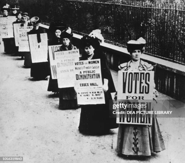 Suffragette demonstration to claim the right to vote for women London, United Kingdom, 20th century.