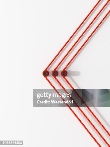 Thread Direction Arrows 3d Rendering Arrow Shape Made From Colorful Threads Showing The ...