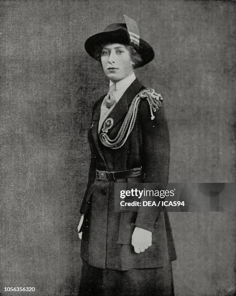 Mary , Princess Royal and Countess of Harewood, in her uniform as president of the British Girl Guide Association, photograph from da The Illustrated...