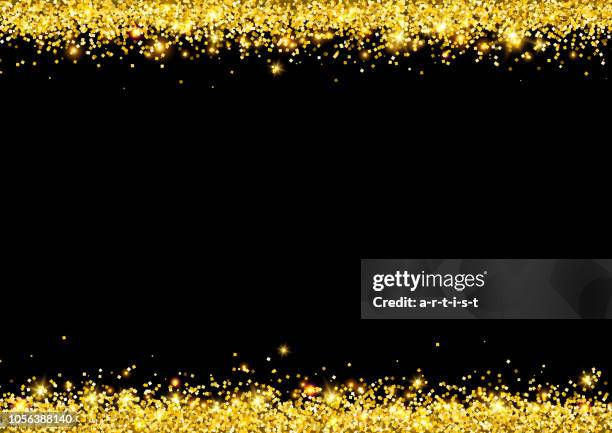 golden dust. glitter background. - gold black background stock illustrations