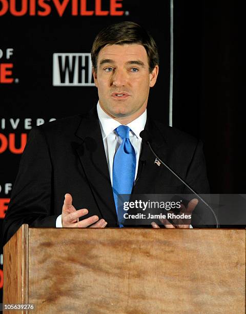 Democratic Senate hopeful Jack Conway participates with Republican Senate hopeful Rand Paul in a U.S. Senate debate at the University of Louisvile on...