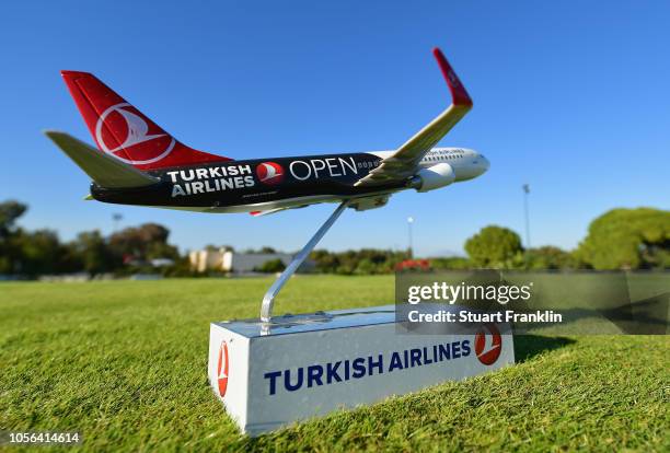 General view of tee markers during Day Two of the Turkish Airlines Open at the Regnum Carya Golf & Spa Resort on November 2, 2018 in Antalya, Turkey.