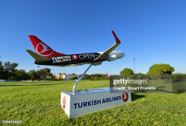 General view of tee markers during Day Two of the Turkish Airlines Open at the Regnum Carya Golf & Spa Resort on November 2, 2018 in Antalya, Turkey.