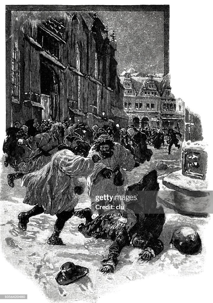 Traditional Christmas parade in front of the church, Christ Larven