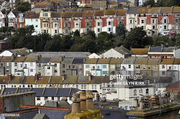 An aerial view of Hastings is pictured in southern England, on October 17, 2010. AFP PHOTO/GLYN KIRK