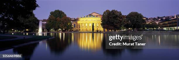 opera building in stuttgart at dusk - stuttgart panorama stock pictures, royalty-free photos & images