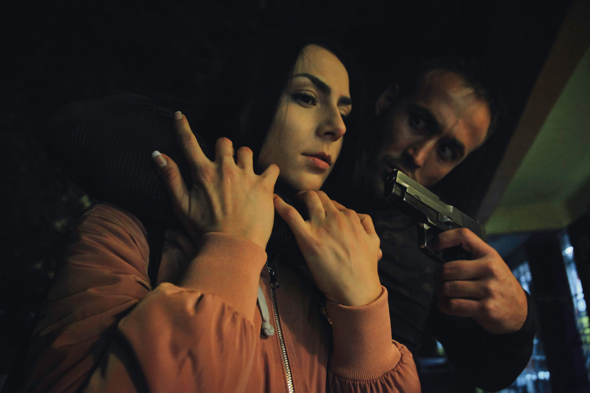 Attack with a gun - Gun in hands Attack with a gun - Gun in hands