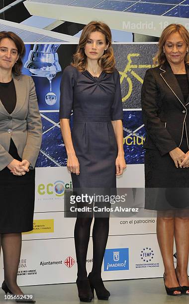 Princess Letizia of Spain attends "Ciudad Sostenible" awards at "Parque del Oeste" on October 18, 2010 in Madrid, Spain.